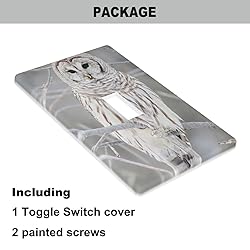 Pznen Bird Light Switch Cover Cute White Owl Perch