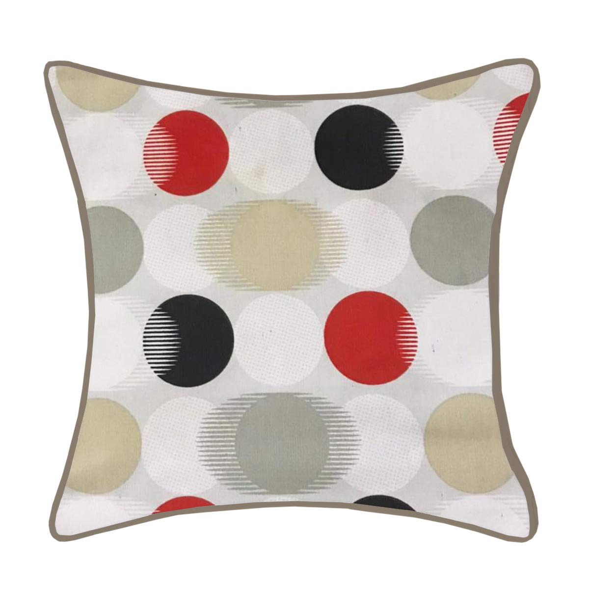 Brit Cotton Printed Throw Pillow Covers 45x45Cm Poly Cotton Cushion Covers 4 Pieces Home Decorative (Grey Border)