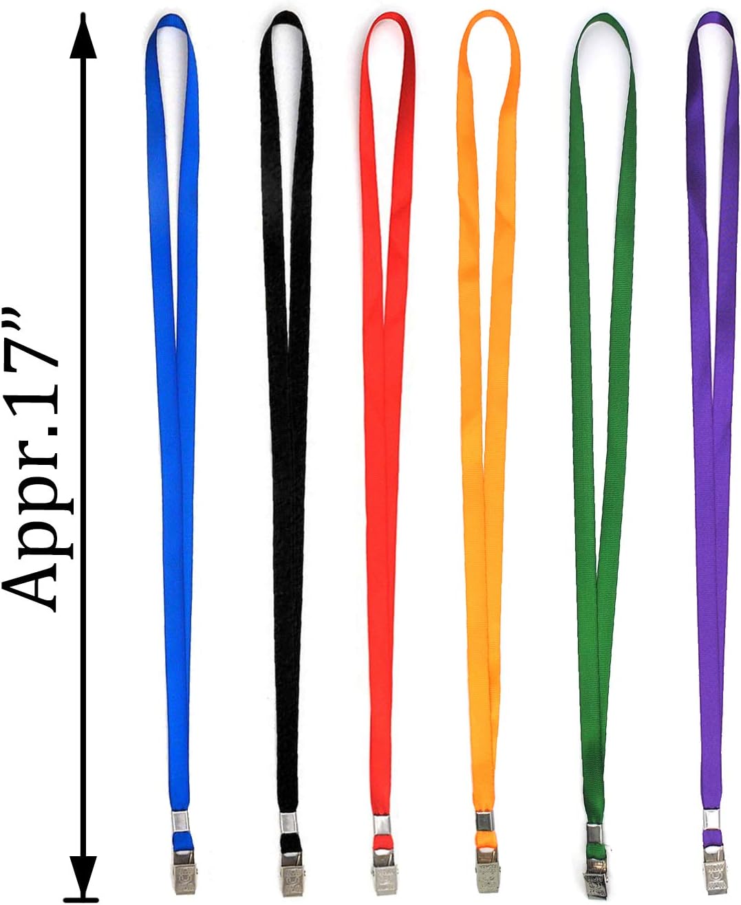 Bird Fiy Navy Blue Lanyards 100 Pack 34" Premium Lanyard Bulldog Clips Bulk Nylon Flat Lanyard with Badge Clip (Navy Blue, 100 Pack) - Image 3