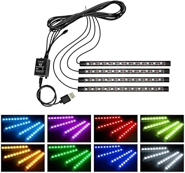 Amazon Co Jp Ledテープ 高輝度 Rgb Ledテープライト Usb式 防水テープライト 全8色に切替 カー内部led装飾ライト 多種フラッシュモード 明るい 車内フロア ライト イルミネーション 間接照明 音に反応 屋内外装飾 Ledライト Pse認証済み リモコン付き 虹色 Diy