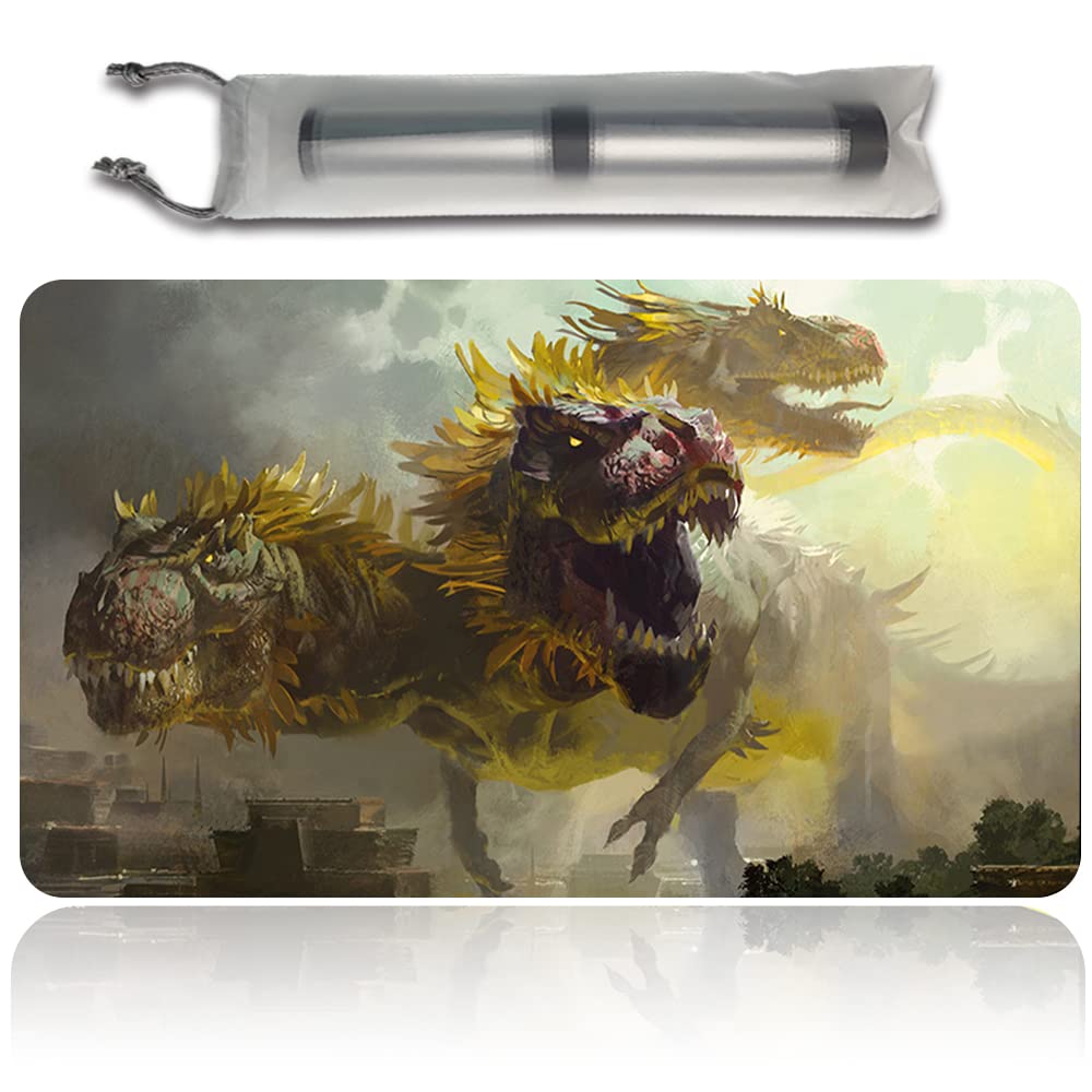 Four leaves MTG Playmat - Zacama, Primal Calamity | TOYS_AND_GAMES | Large, Rubber, Adult Unisex Playmat for MTG TCG CCG | Includes Free Bag
