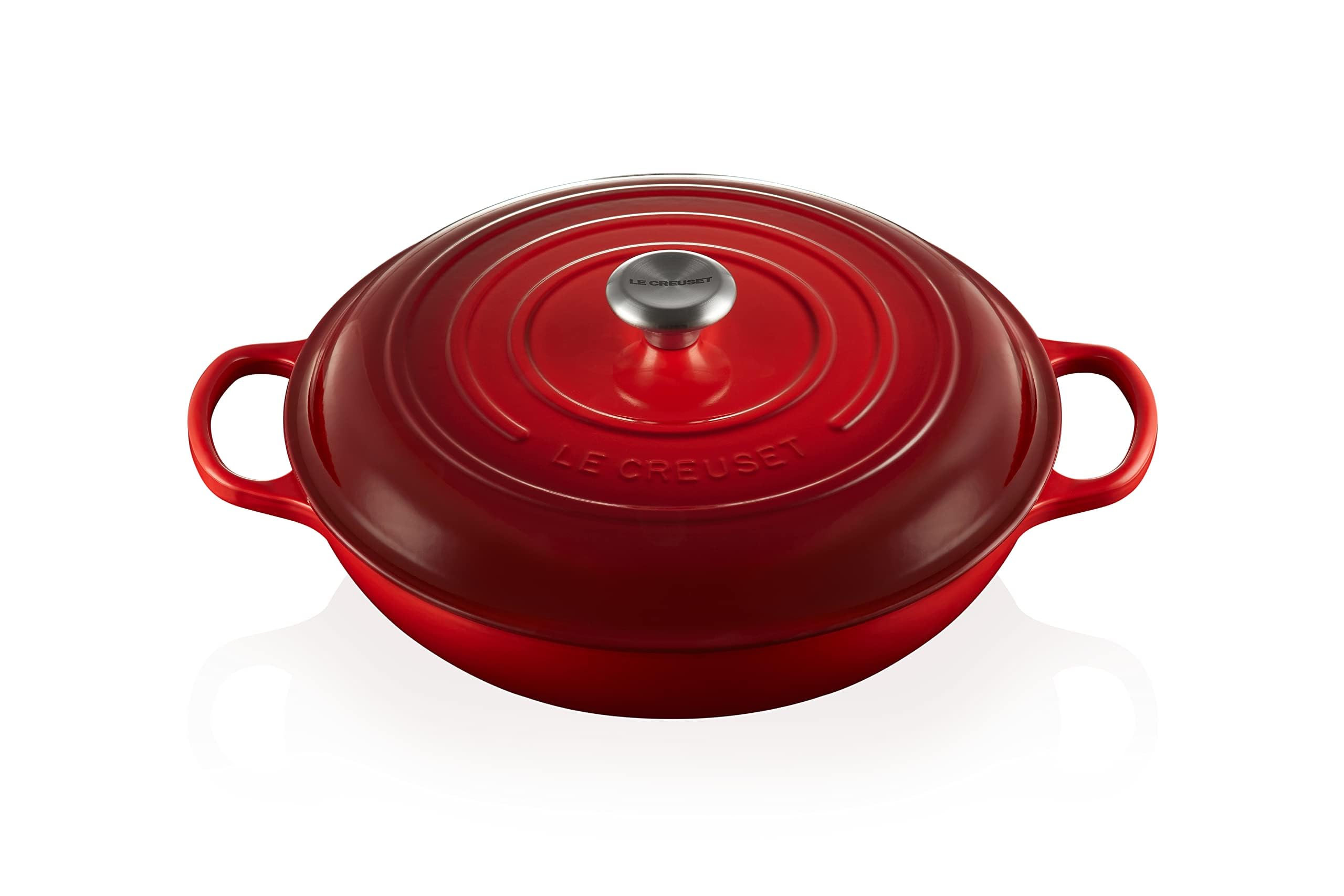 Le Creuset Enameled Cast Iron Signature Braiser, 5 qt, Cerise