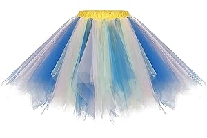MIZHOME Womens Soild Color Tutu Skirt Layered Tulle Skirt Adult Halloween Costumes