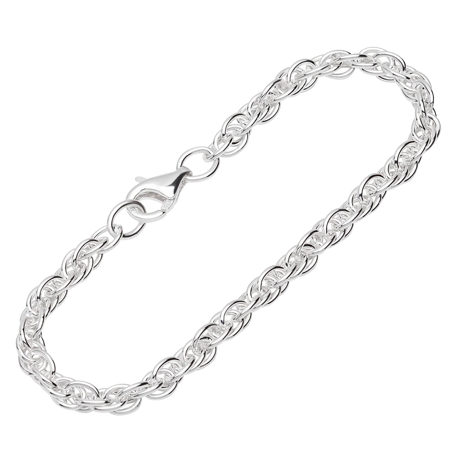 NKlaus bracelet 925 Sterling Silver 19cm double anchor chain ladies designer bracelet chain 12345