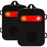Angveirt Battery Operated Ultrasonic Rodent Repellent for Cars &amp; Garages | with Strobe Lights, Helps Deter Nesting &amp; Wire Damage, Under Hood Protection, Humane Rodent Deterrence, 2 Pack