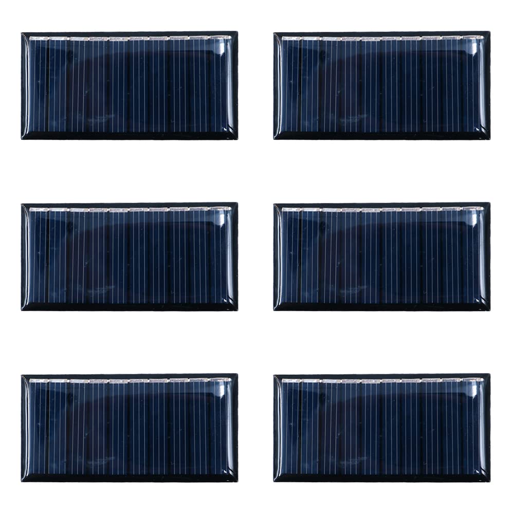 Pack of 6 ZONADAH 50ma 5V Mini Solar Panel Kit, Batter Charger, DIY Home, Science School Projects, Camping, Fishing, Hiking Outdoor Garden Light Charging tools