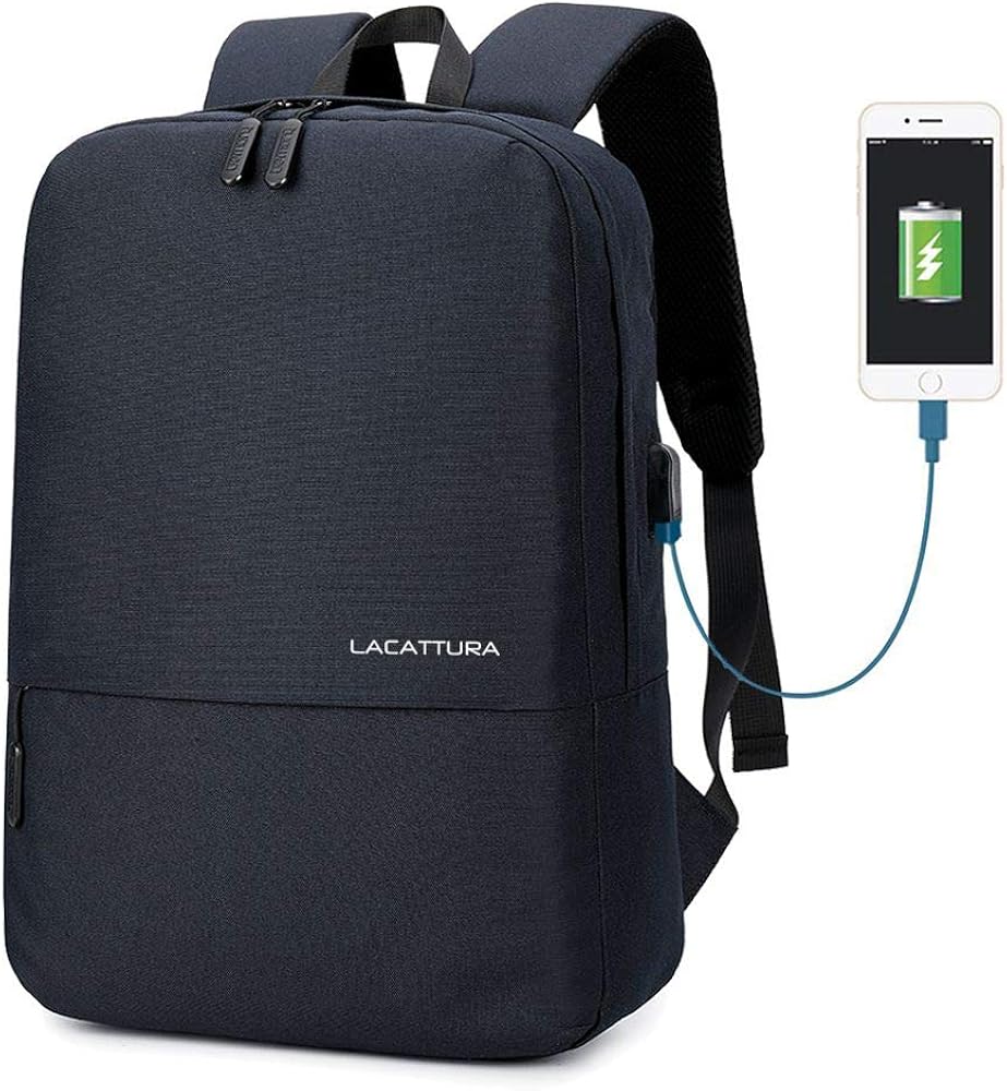 LACATTURA Unisex Simple School Backpack, Casual Stylish Laptop Bookbag for Teen