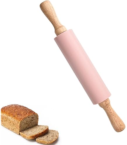 2-Pack Kids Rolling Pins – Small Silicone Rollers With Wooden Handles For Play-Doh, Baking & Crafts