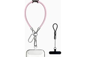 BFSD·DM Phone Wrist Lanyard,2× Pads,1× Phone Wrist Strap,1× Adjustable Finger Strap,Compatible with Most Smartphones (Pink-1)