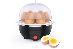 RAINBEAN Egg Cooker,7 Eggs Capacity Rapid Electric Cooker for Hard Boiler or Steamer, Auto Shut Off Feature