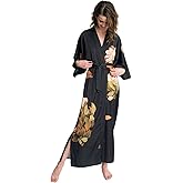 KIM+ONO Luxury Kimono Robe for Women | Long Floral Robe | Original Design | Removable Waist Tie Closure
