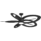 MINKA-AIRE F862L-CL Pinup 60" 10-Blade LED Ceiling Fan with Five 60" blades and Five 41" Counter Rotating Blades in Coal Blac