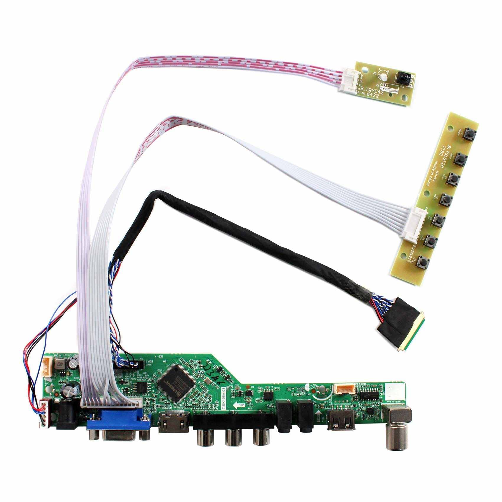 VSDISPLAY USB LVDs Controller Board for 15.6" 17.3" 40 pin 1920x1080 LTN156HT01 LP156WF1 N156HGE-L11 LP173WF1 N173HGE B173HW01 CLAA173UA01A WLED LCD Screen