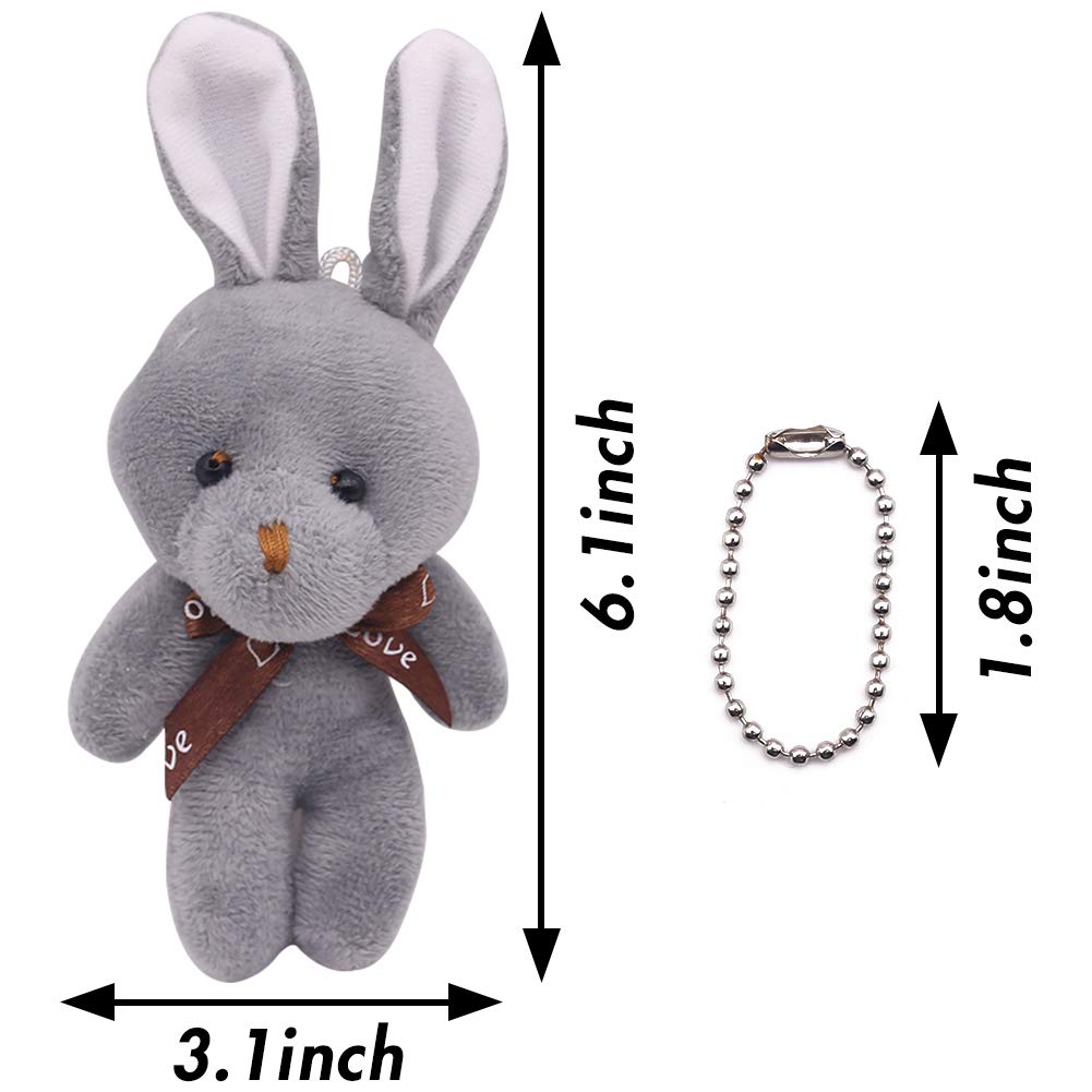 3 otters 6Pcs Mini Rabbit Stuffed Animal Plush Toys