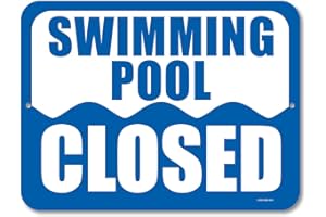 Honey Dew Gifts, Swimming Pool Closed, Pool Decor, Swimming Pool Signs, Safety Signs, Pool Area Decorations, Business Warning Signs, Tin Sign, 9 inch by 12 inch, HDG-1251