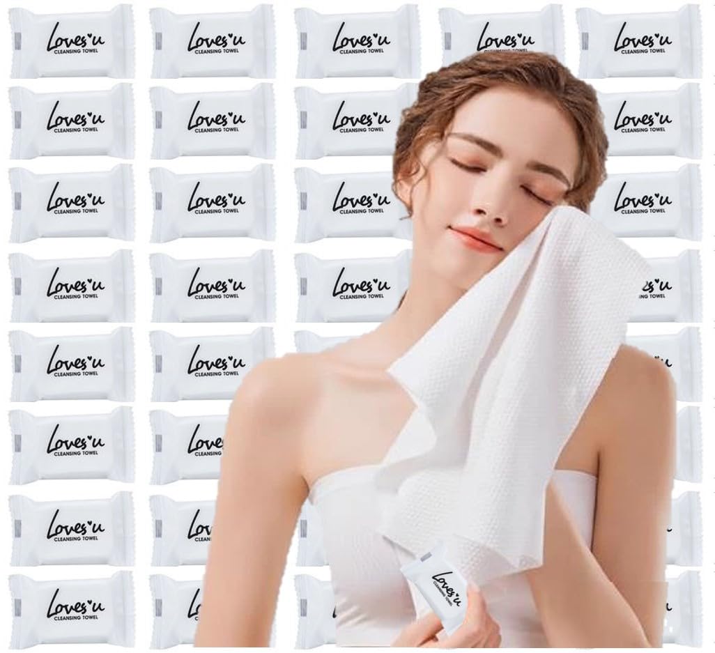 Photo 1 of Premium Disposable Washcloths for travel, 40pcs Portable Disposable Pure Cotton Compressed Towels for Face Hand Washing, Thick Large, Reusable Compact, for traveling Camping, Hiking, Backpacking