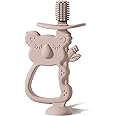 Moonkie Teething Toy, Safe & Easy to Hold BPA Free Silicone Teethers, 360° Baby Toothbrush with Suction Base, Teether Toys Best for Babies 6-12 Months (Koala Blush)