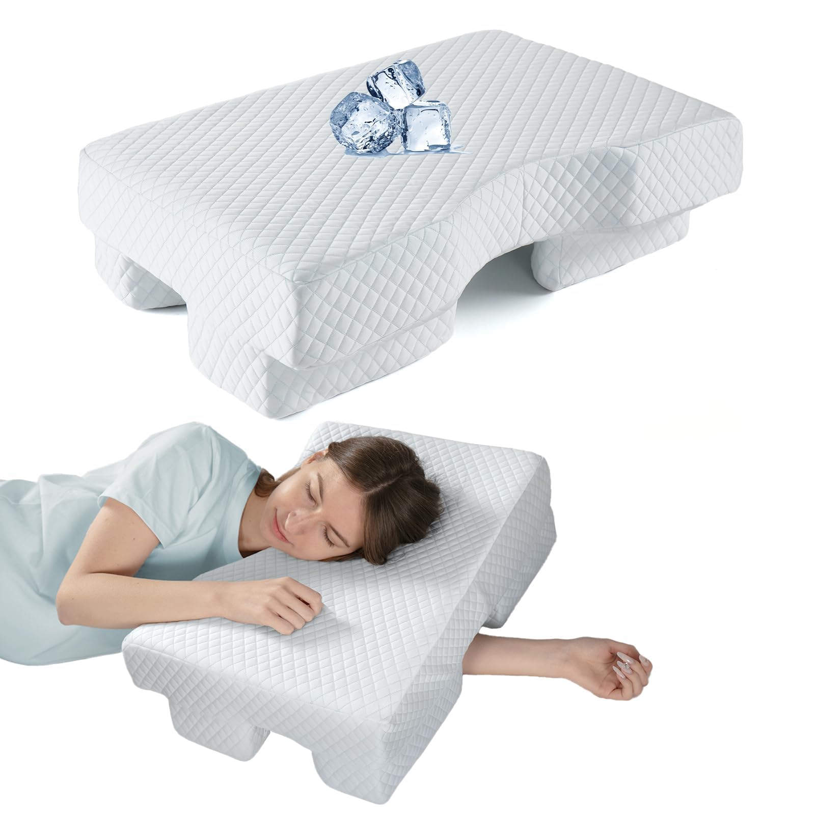 Side Sleeper Pillow with Arm Hole, Memory Foam