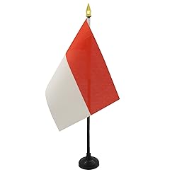 AZ FLAG - Monaco Table Flag 4'' x 6'' - Monégasque