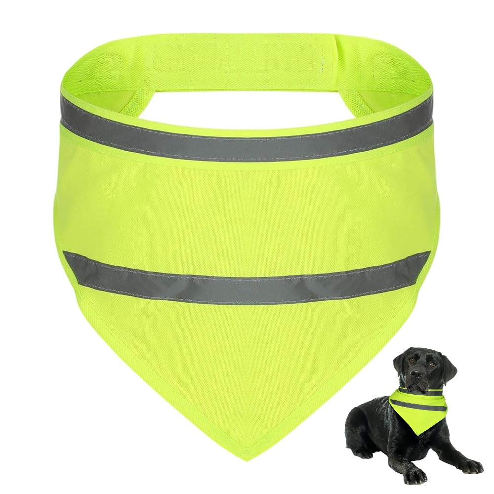 Reflective Pet Triangle Scarf Pet Bandanas Safety Reflective Strip High Visibility Dog Triangle Bib Night Walking Safety for Dogs