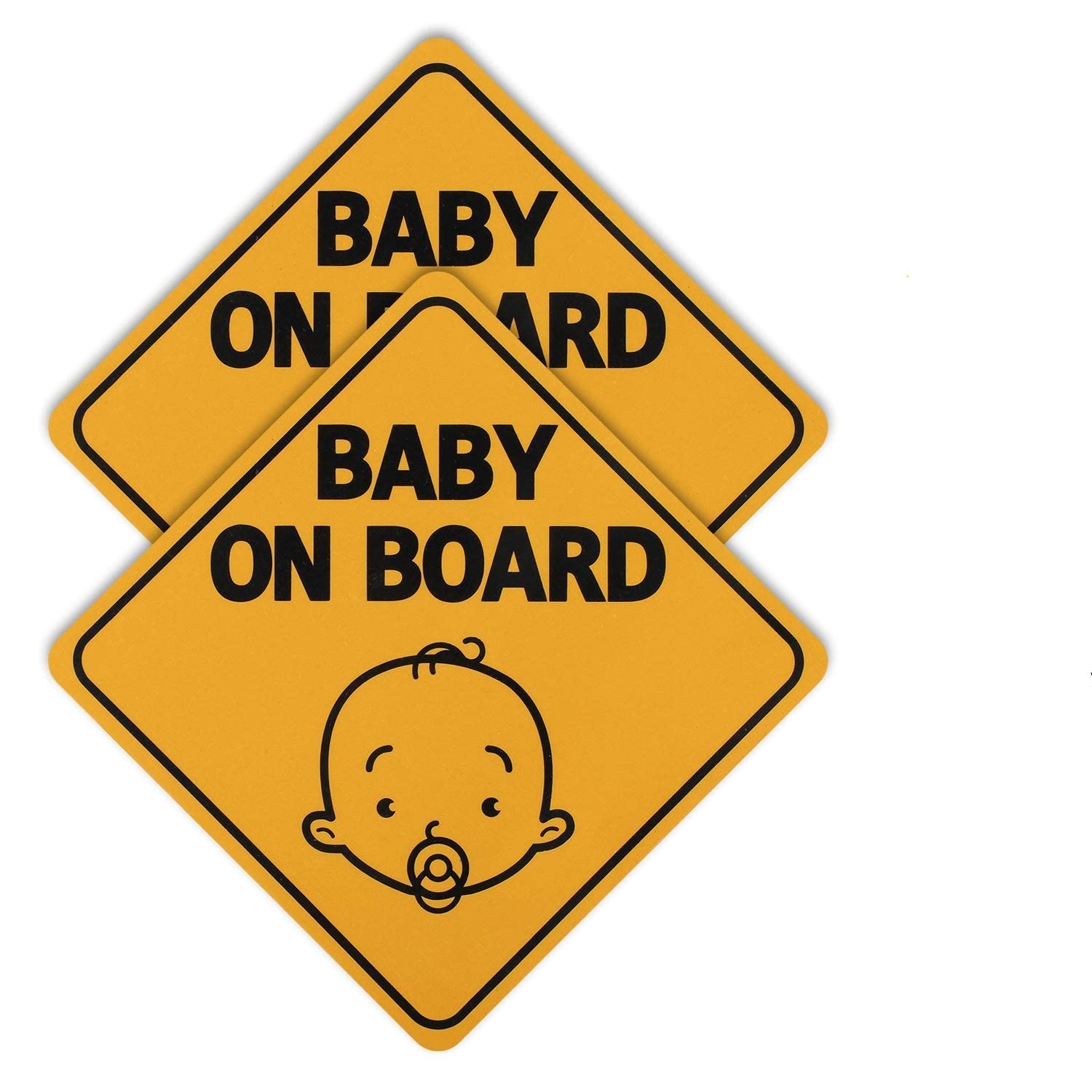 Hyber&Cara Baby On Board Sign Magnet for Car, Magnetic Baby in Car Sticker, Reflective at Night, Weatherproof, No Fading, Pack of 2