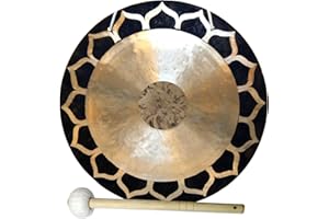 Arborea Lotus Wind Gong 20 Inch - Includes Mallet and Hanging String - Large Authentic Chinese Gong for Sound Healing Home
