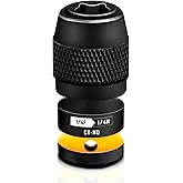 BLACKROBOT Quick Release Impact Bit Holders 1/4-Inch Square Drive to 1/4-Inch Hex Socket Adapter, CR-MO Steel, Yellow