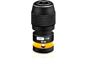 BLACKROBOT Quick Release Impact Bit Holders 1/4-Inch Square Drive to 1/4-Inch Hex Socket Adapter, CR-MO Steel, Yellow