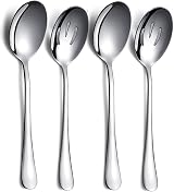 Kyraton Stainless Steel Serving Spoons Set 4 Pcs - 2 Serving 2 Slotted