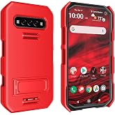 Wireless PROTECH Protective Case Compatible with Kyocera DuraForce PRO 3 (E7200), Protective Case with Kickstand and Screen Protector (Red)