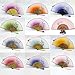 Weixinbuy Chinese Hand Held Fan Silk Flower Bamboo Folding Pocket Fan Wedding Party(Random Color)