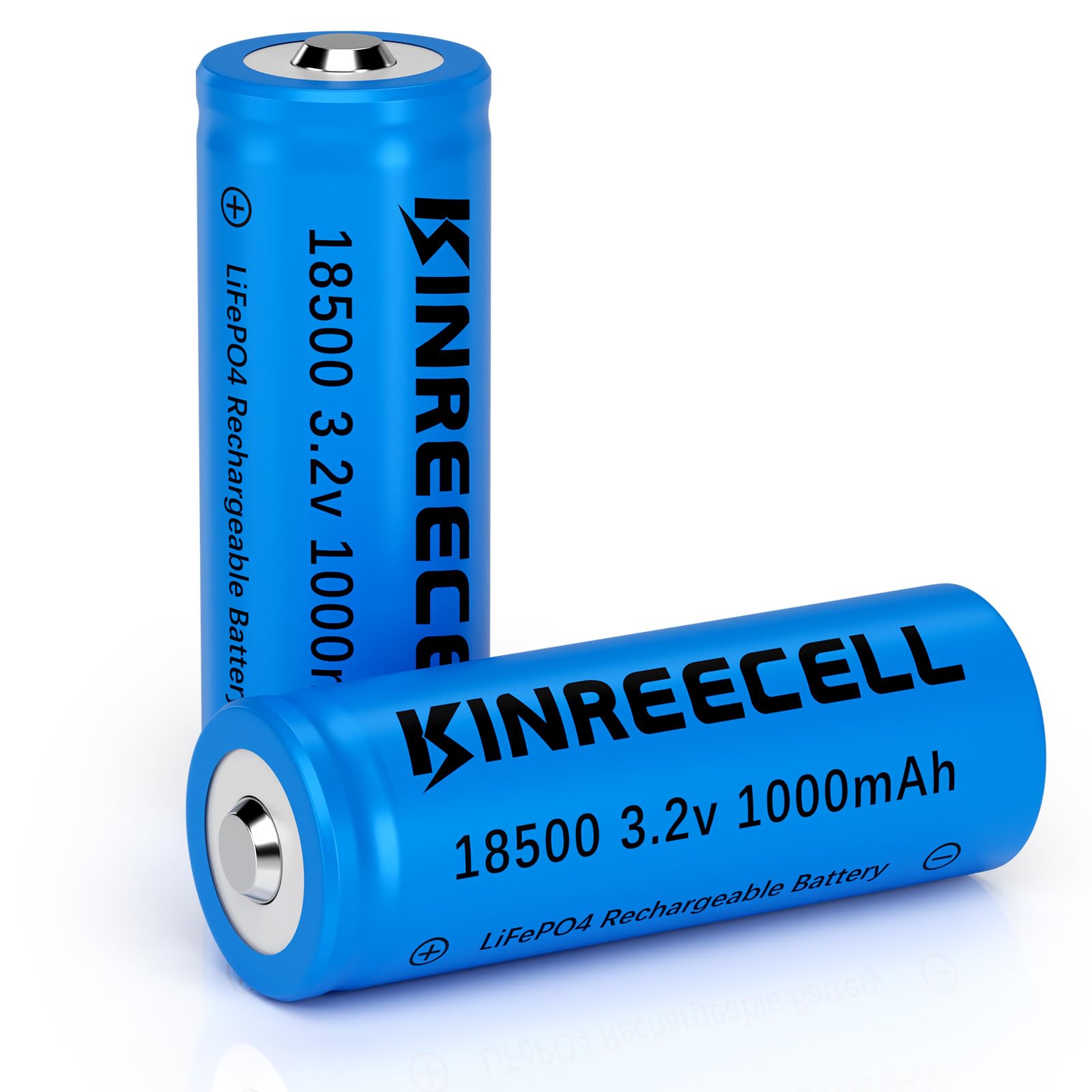 Photo 1 of KINREECELL LiFePO4 18500 3.2v 1000mAh 3.2wh Solar Battery, 18500 3.2 Volt Rechargeable Li-ion Battery for Outdoor Solar Lights, Garden Solar Lights, Flashlight (2 Pack)