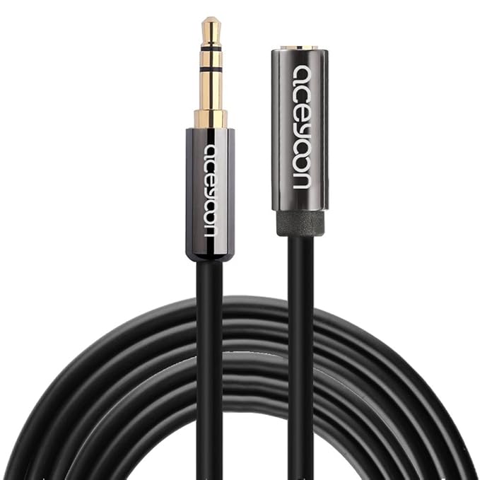 aceyoon Headphone Extender Cable 5m Long 3.5mm Aux Extension Jack to