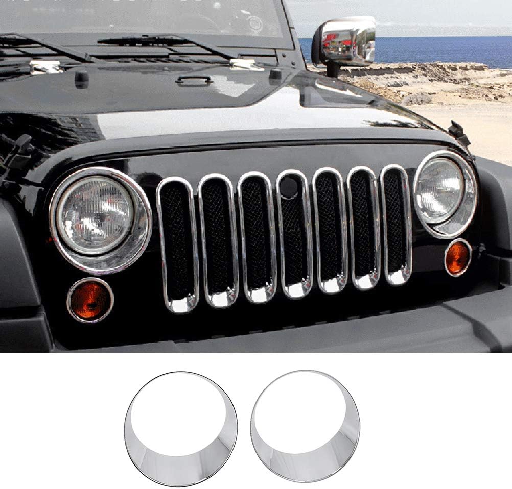 NINTE Headlight Cover for Jeep Wrangler JL 2018 2019, ABS