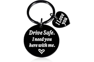 DELUJOUBERST Valentine's Day Gift for Him Drive Safe Keychain for Boyfriend from Girlfriend I Love You Birthday Gifts for Husband Gift from Wife New Driver Gift for Boy Girl Fiance Gifts for Couple Anniversary