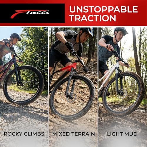 Fincci Bici Copertoni MTB 27.5 x 2.25 - Coppia Pieghevole Nero Pneumatici 57-584 con Antiforatura 1mm - Biciclette Gomme 27,5" per Adulto Donna e Uomo - Imballaggio Accessori per Mountain & E bike