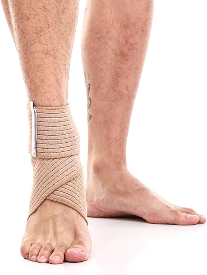 2PCS Ankle Support, Adjustable Ankle Brace Breathable Elastic & Comfortable, 1 Size Fits all, Prevention Sport Fitness Chronic Ankle Strain, Sprains Fatigue, Foot Ankle Bandage Guard Band(B-Beige) : Sports & Outdoors