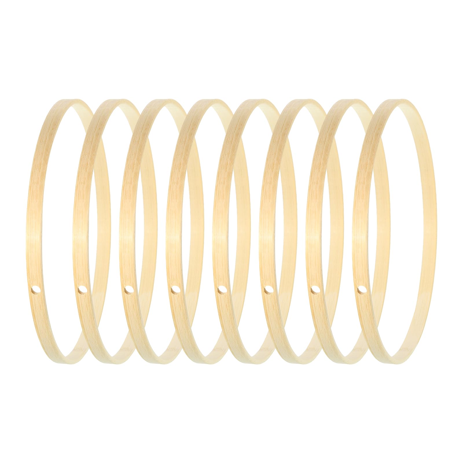 PATIKIL 7 Inch Bamboo Macrame Hoop, 8Pcs Wood Floral Hoop Craft Rings for DIY Craft Dream Catcher Wedding Wreath Decor Christmas Hanging Decorations