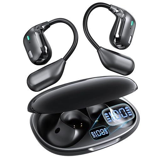Translation Earbuds Real Time - 156 Languages & AI Voice Assistant, English Spanish Translator with APP, 5-in-1 Open Earbuds for Travel Business Learning (Black)
