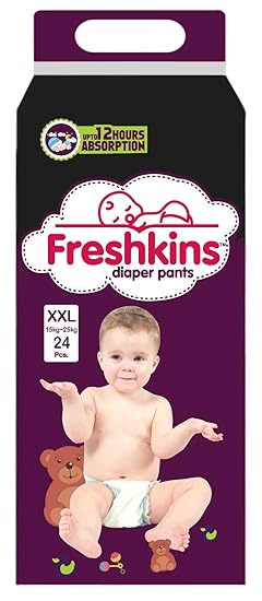 Freshkins Baby Diaper Pants, XXL, 24 Unit