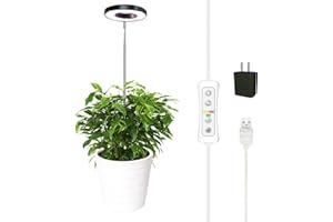 yadoker Plant Grow Light, LED Growing Light Full Spectrum for Indoor Plants,Height Adjustable, Automatic Timer, 5V Low Safe Voltage,Idea for Small Plant Light