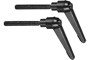 CoCud Clamping Lever Handles, M8 x 65mm Male Thread, Adjustable Quick Release Locking Rotating Bolt Knobs Black - (Applications: for Lathe Machinery), 2-Pieces