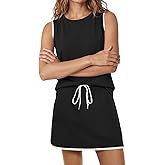 YOINS 2 Piece Sets for Women Summer Casual Outfits Sleeveless Top and Matching Drawstring Skort Skirt Sets