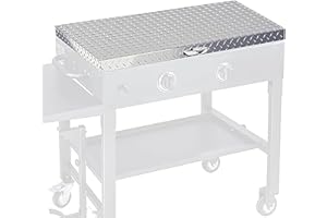 flybold Griddle Cover Works for Blackstone Flat Top Hard Lid with Waterproof Aluminum Diamond Plate Stainless Steel Handle for Outdoor 28 inch BBQ Hood Accessories