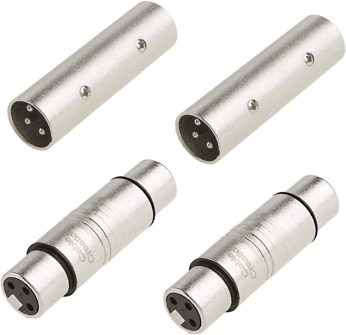 CableCreation [2-Pair] XLR Male to Male & XLR Female to Female 3PIN Adapter Connector Compatible Microphone,Mixer,Silver: Industrial & Scientific