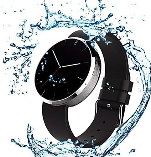 Aberobay DM360 Multifunction Waterproof IPS 1.22inch Round Lcd Touch Screen Smartwatch Grade of waterproof IP67 Heartrate Monitor Heart Rate Fitness Tracker Bluetooth Smart Watch Pedometer-Silver