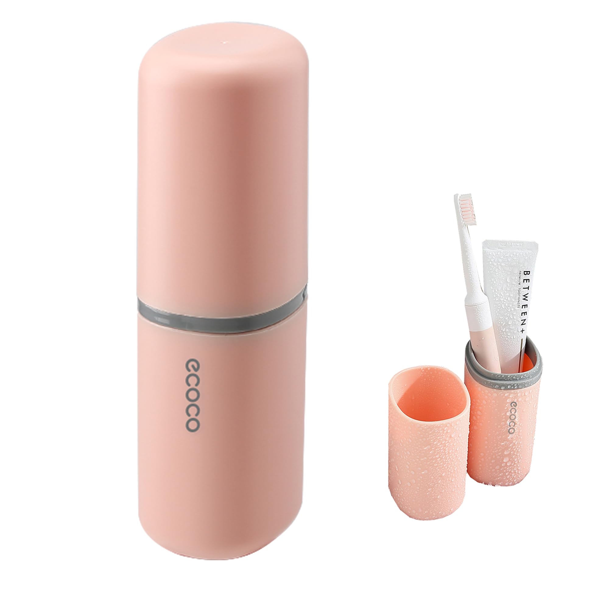 ZWCEGND Toothbrush Travel Case,Multi-Function Portable Toothbrush Cover,Dustproof Toothbrush Holder,Suitable for Business Camping Travel or Daily Use(Pink)
