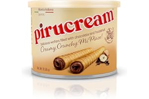 Pirucream Rolled Wafers with Chocolate Hazelnut, Organic Alkaline 100% Cocoa – No Trans-Fat, Preservatives, Colorants or Additives and without Palm Oil (300Gr/ 10.58Oz each one – 1 Pack Tin)