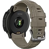 NotoCity Band for Garmin Instinct 2X Solar, Instinct 2X Soft 26MM Silicone Replacement Watch Strap(Brown)