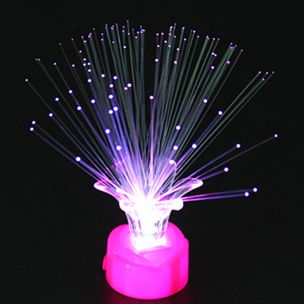 sudalv1971 LED Fiber Optic Night Light Colorful Lamp Home Party Decor Kid Toy Gift Random Color